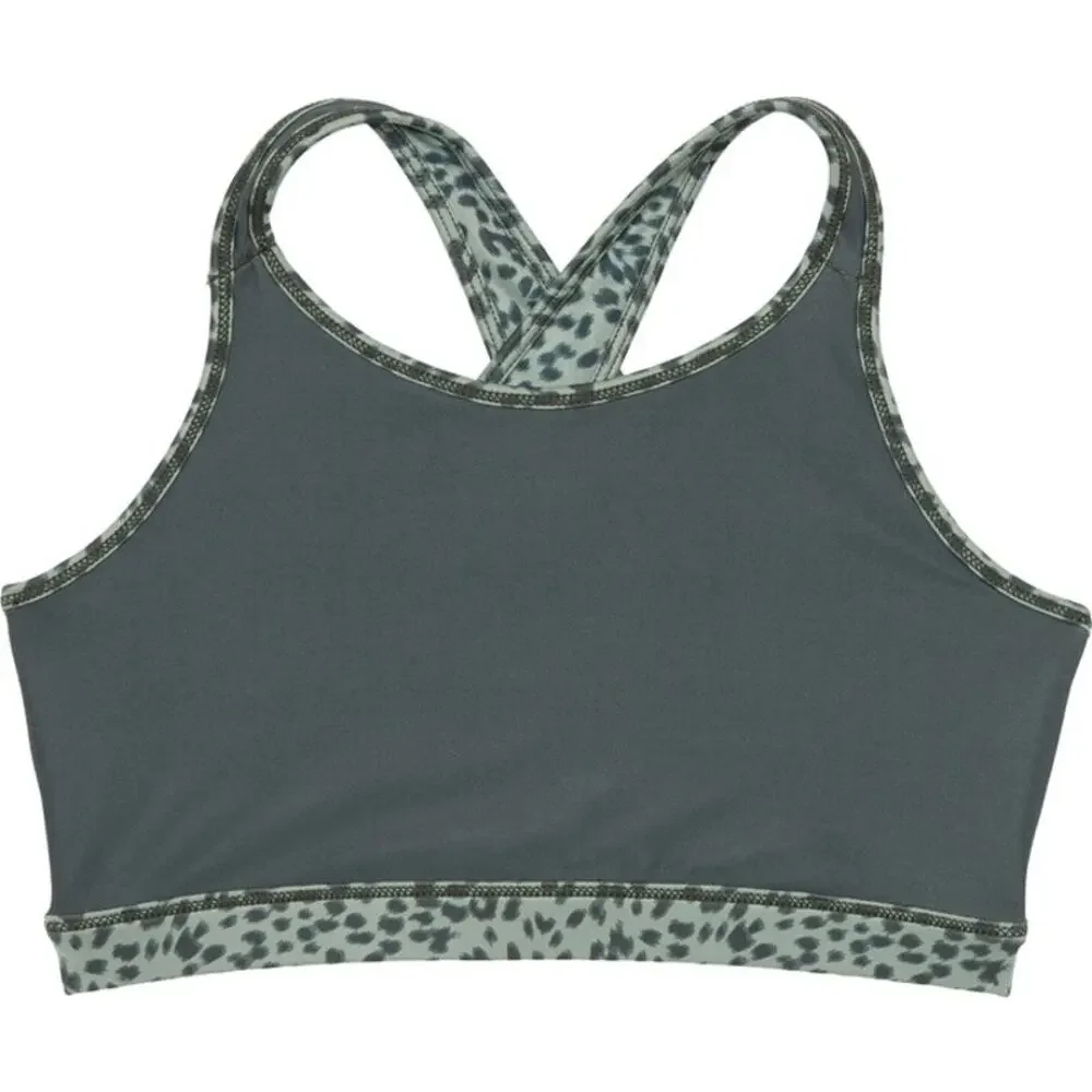 Girls Zella Green Leopard Print Sports Bra